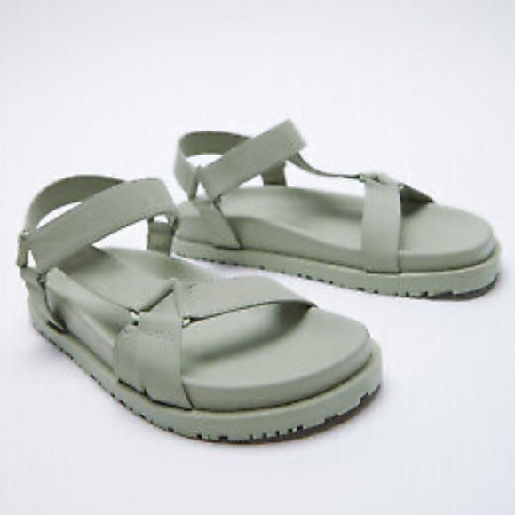 Zara Shoes Zara Rubberized Low Heel Sandals Size 4 G8911 Poshmark